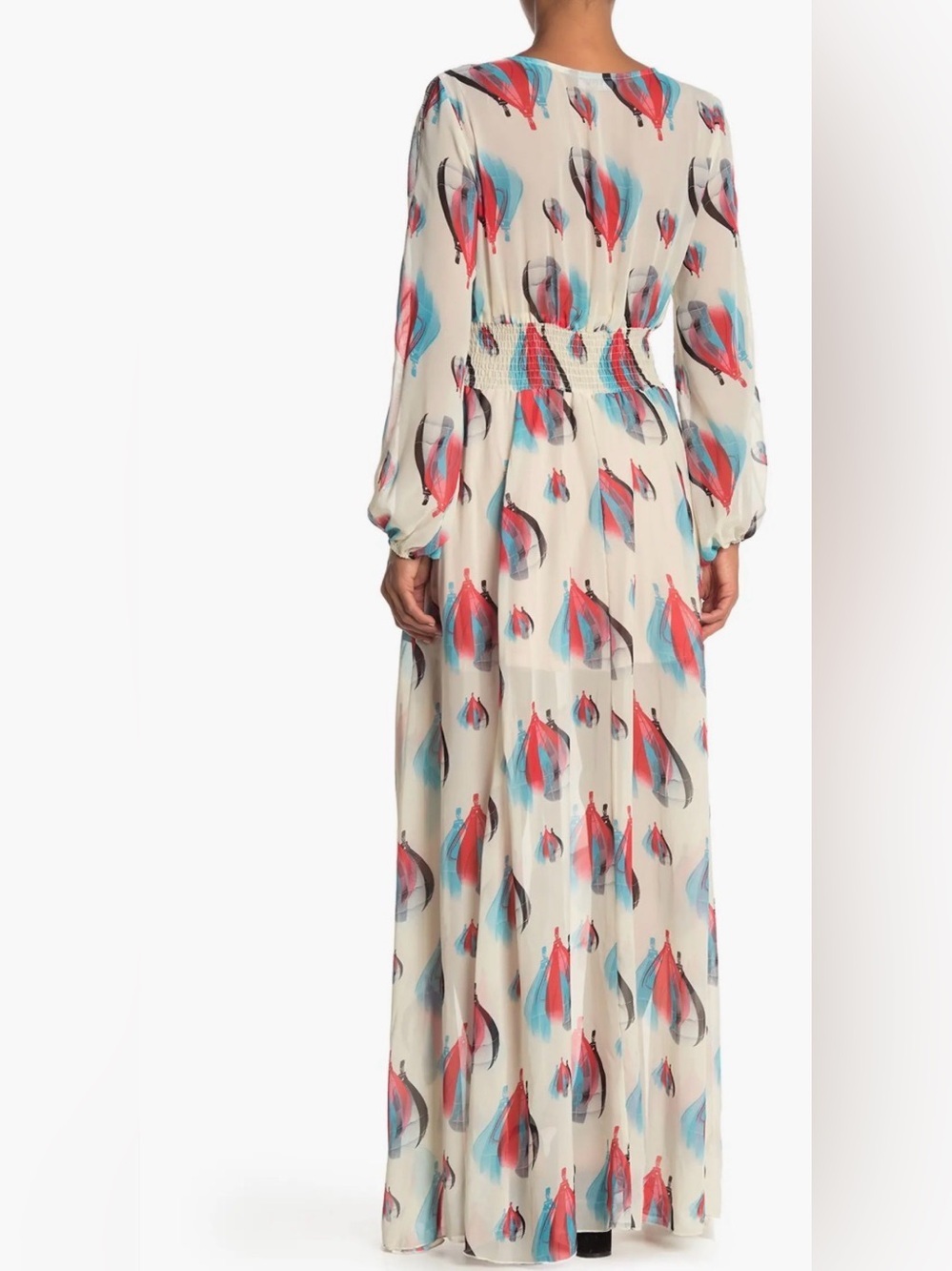 TOV Los Angeles-Elegant Flowy Hot Air Balloon Print Maxi Dress- Size 42 - Picture 2 of 9